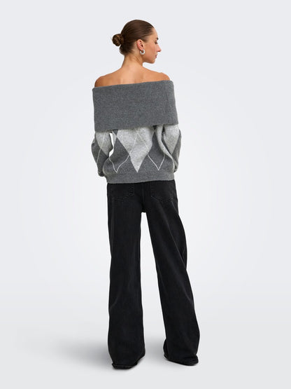 Maglia off shoulder losanghe