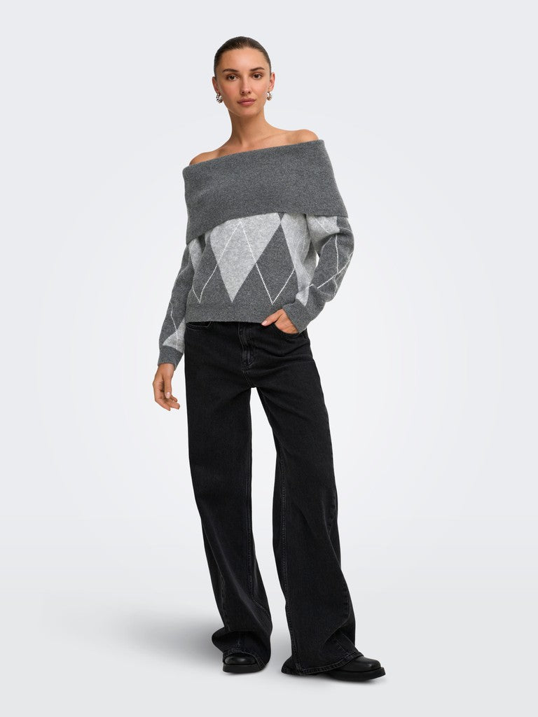 Maglia off shoulder losanghe
