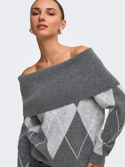Maglia off shoulder losanghe