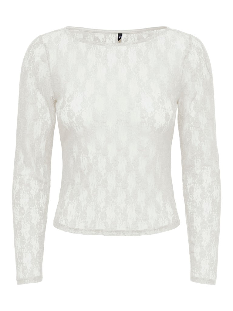 T-shirt pizzo maniche lunghe