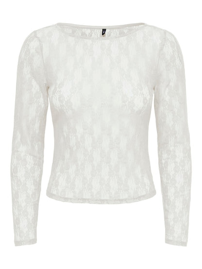 T-shirt pizzo maniche lunghe