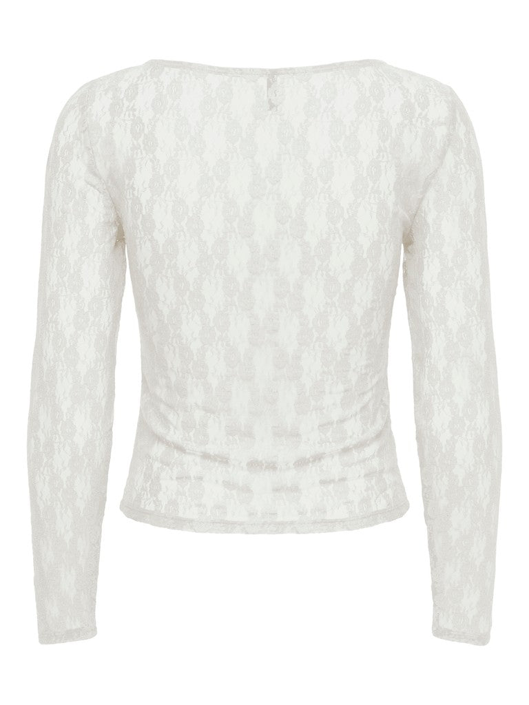 T-shirt pizzo maniche lunghe