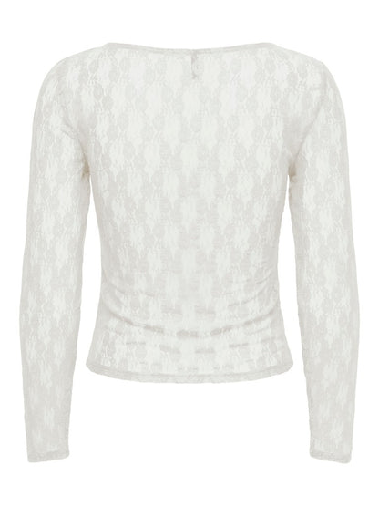 T-shirt pizzo maniche lunghe