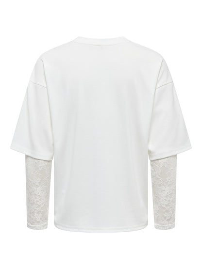 T-shirt maniche pizzo doppiata