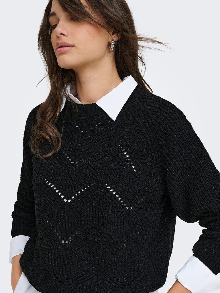 Maglia girocollo intarsi