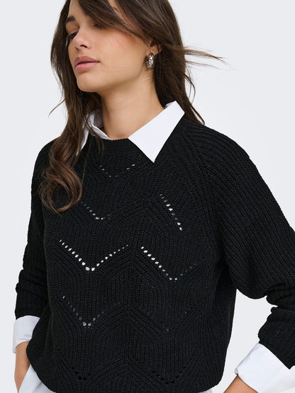 Maglia girocollo intarsi