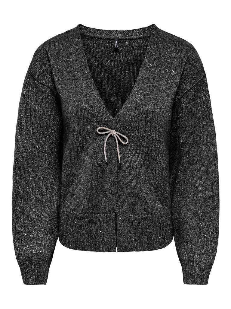 Cardigan laccetto strass
