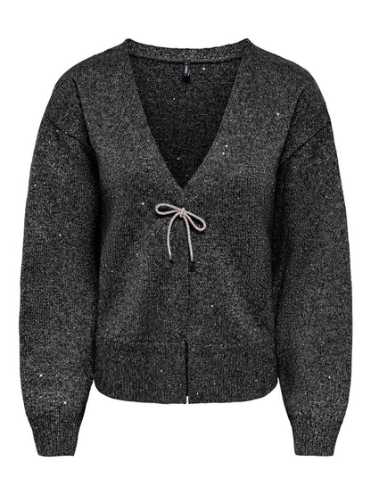 Cardigan laccetto strass