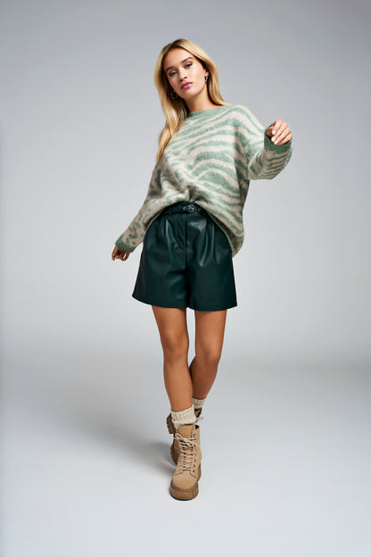 Maglia animalier girocollo