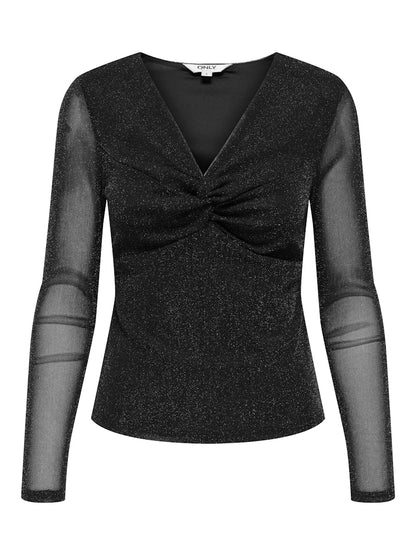 T-shirt lurex scollo V