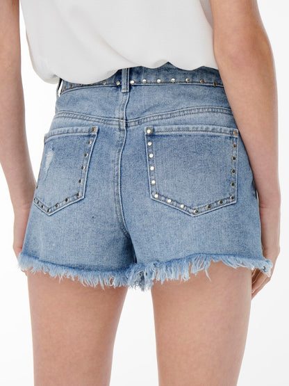 Short denim borchiette
