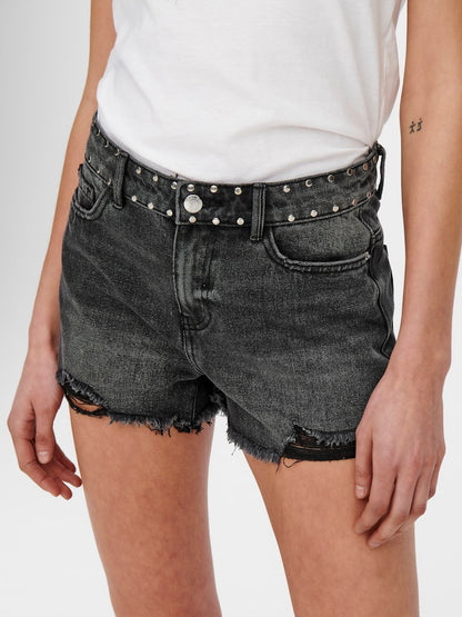 Short denim borchiette