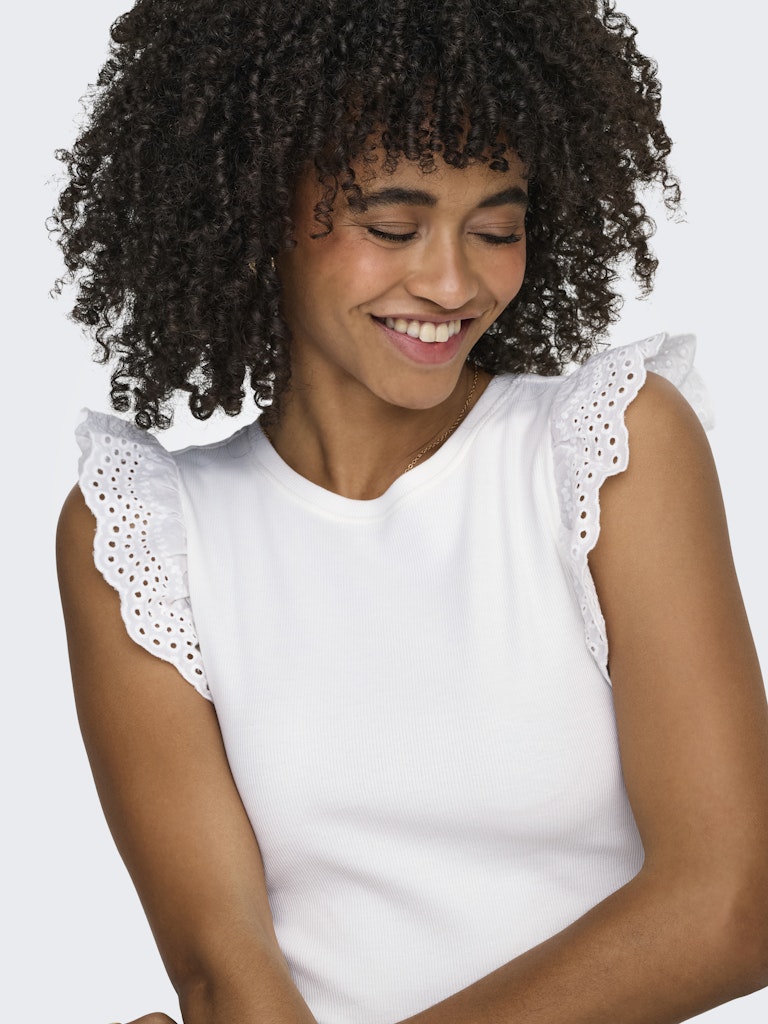 T-shirt crop alette sangallo