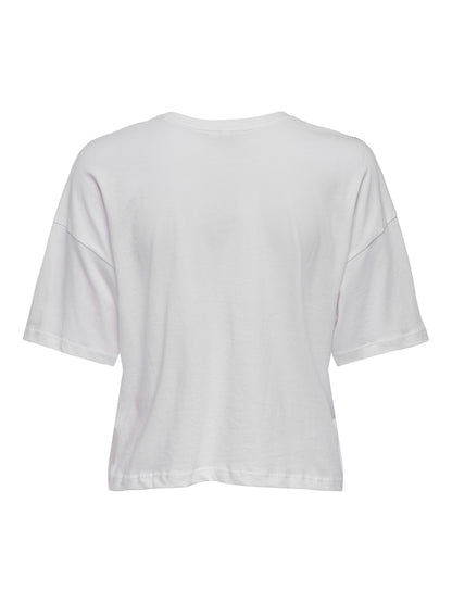 T-shirt crop perline