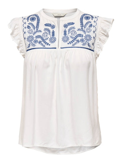 Camicia volant spalle ricami