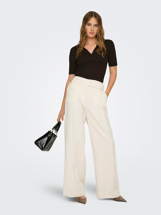 Pantaloni wide cintura