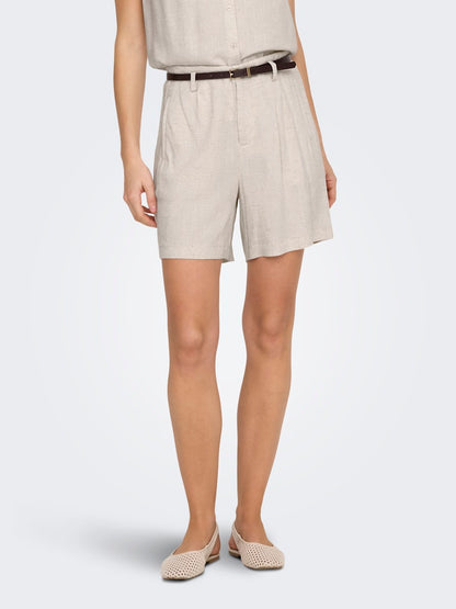 Short misto lino cintura