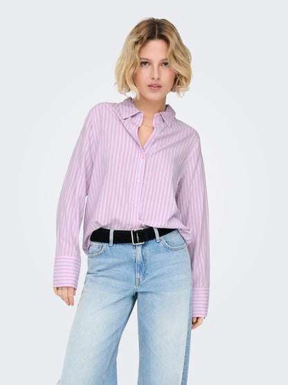 Camicia rigata collo uomo