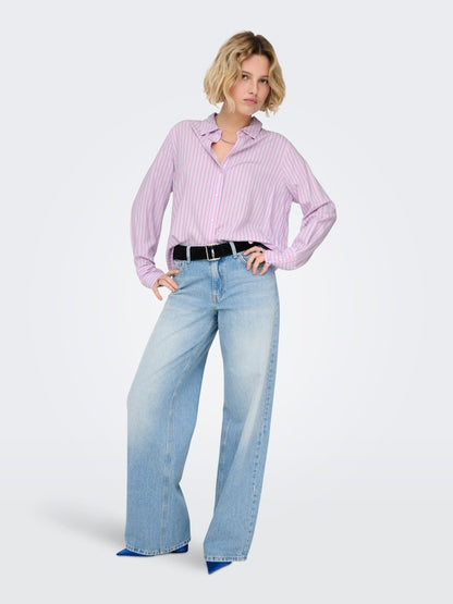 Camicia rigata collo uomo