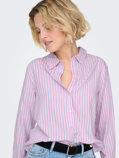 Camicia rigata collo uomo