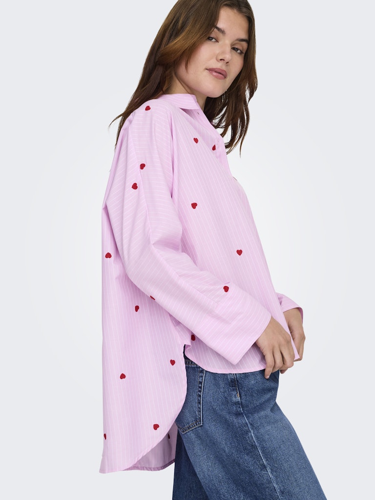 Camicia rigata ricamata