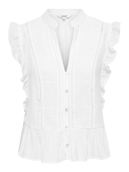 Camicia smanicata ricamata
