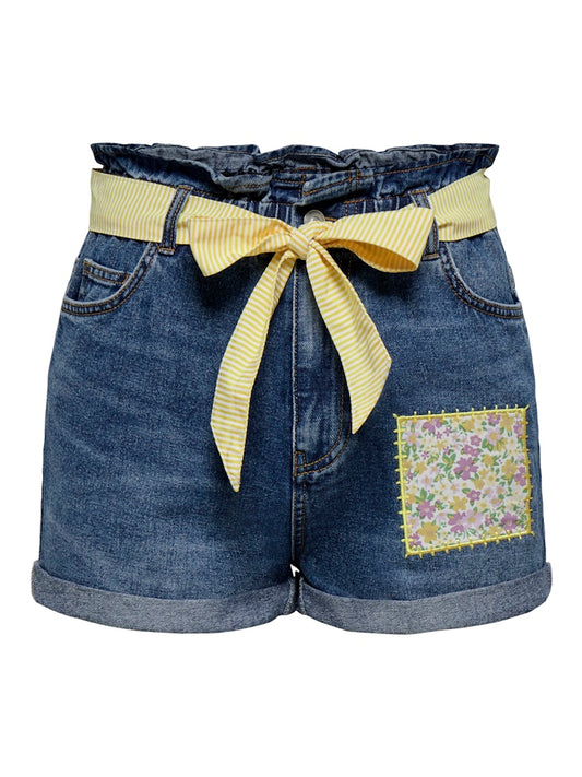 Short denim cintura fiocco