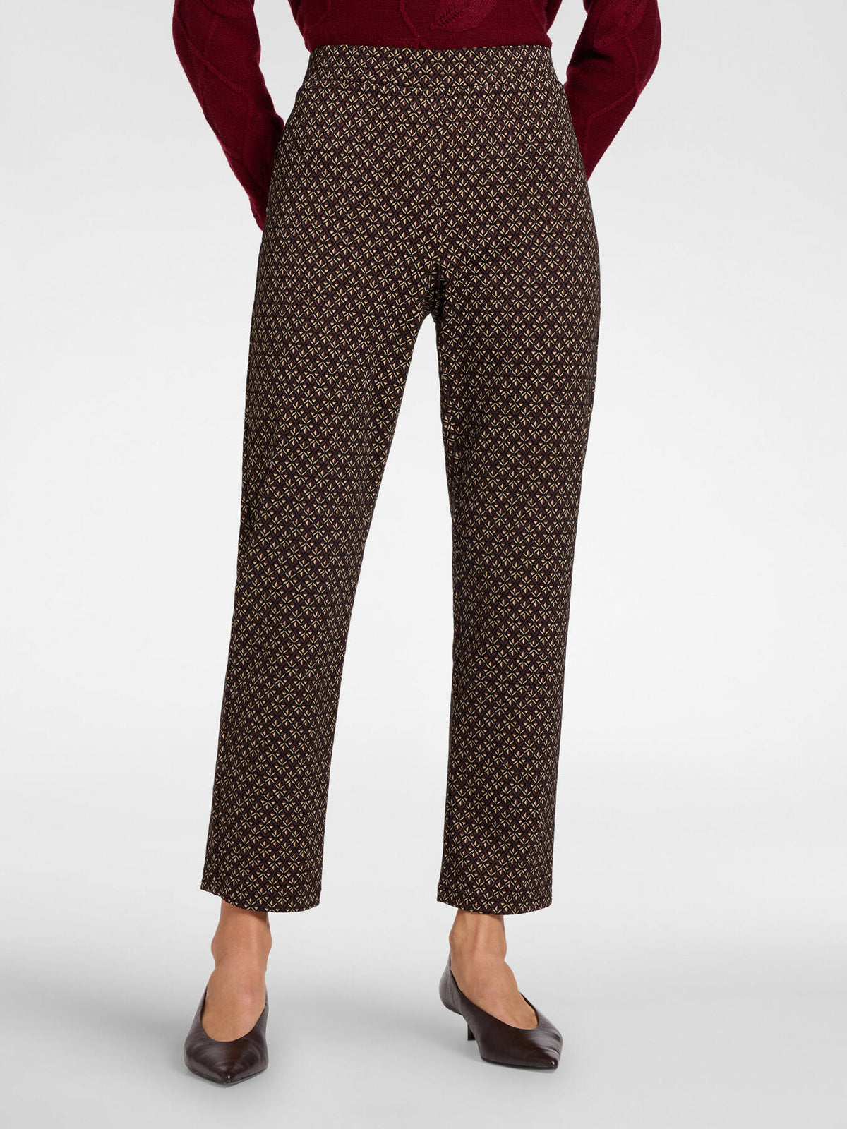 Pantaloni jaquard stretch
