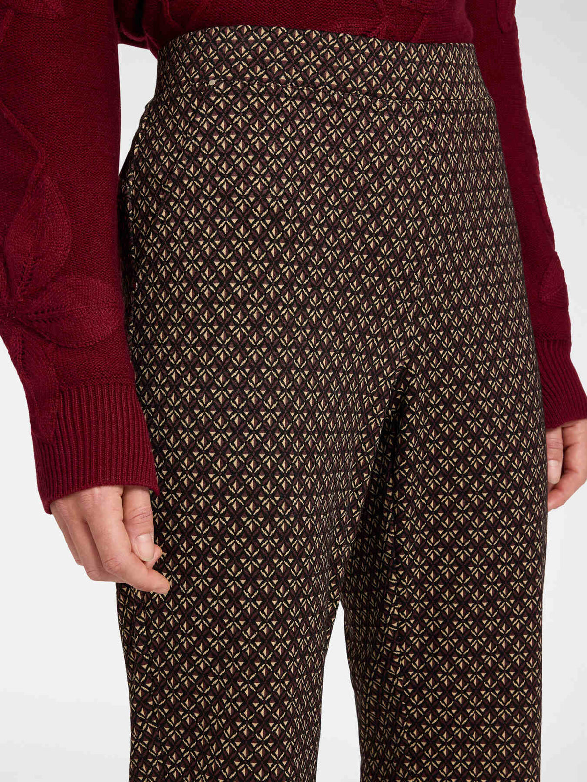 Pantaloni jaquard stretch