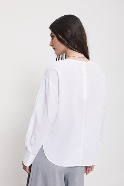 Camicia girocollo cotone