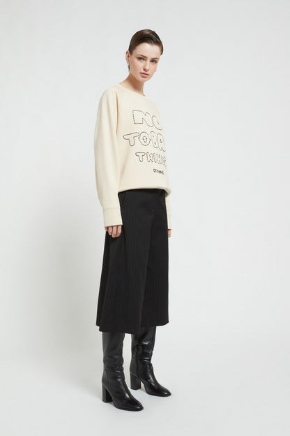 Gonna pantalone gessata