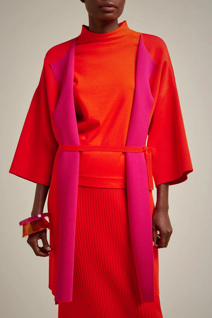 Cardigan over bicolore