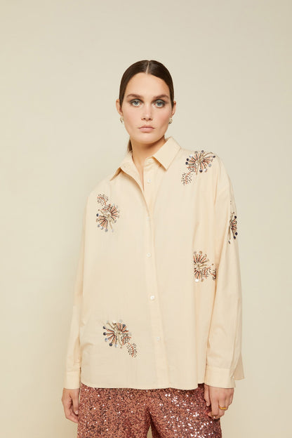 Camicia maniche lunghe applicazioni