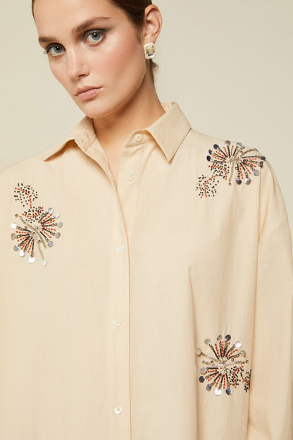 Camicia maniche lunghe applicazioni