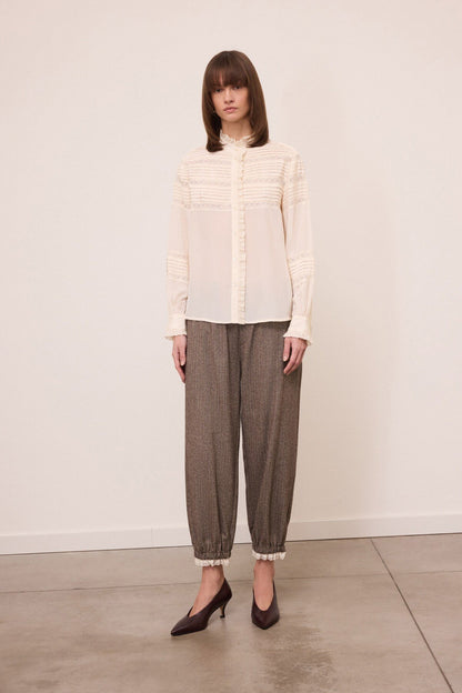 Camicia coreana inserti pizzo