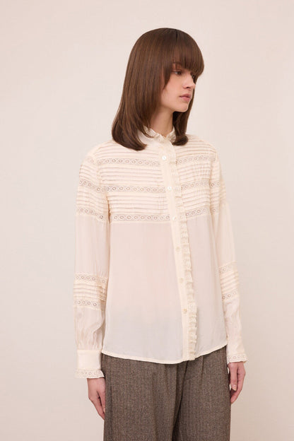 Camicia coreana inserti pizzo
