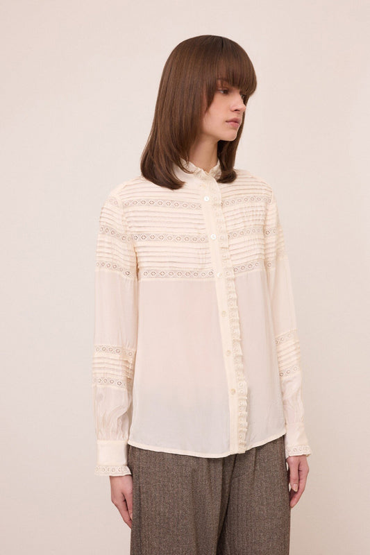 Camicia coreana inserti pizzo