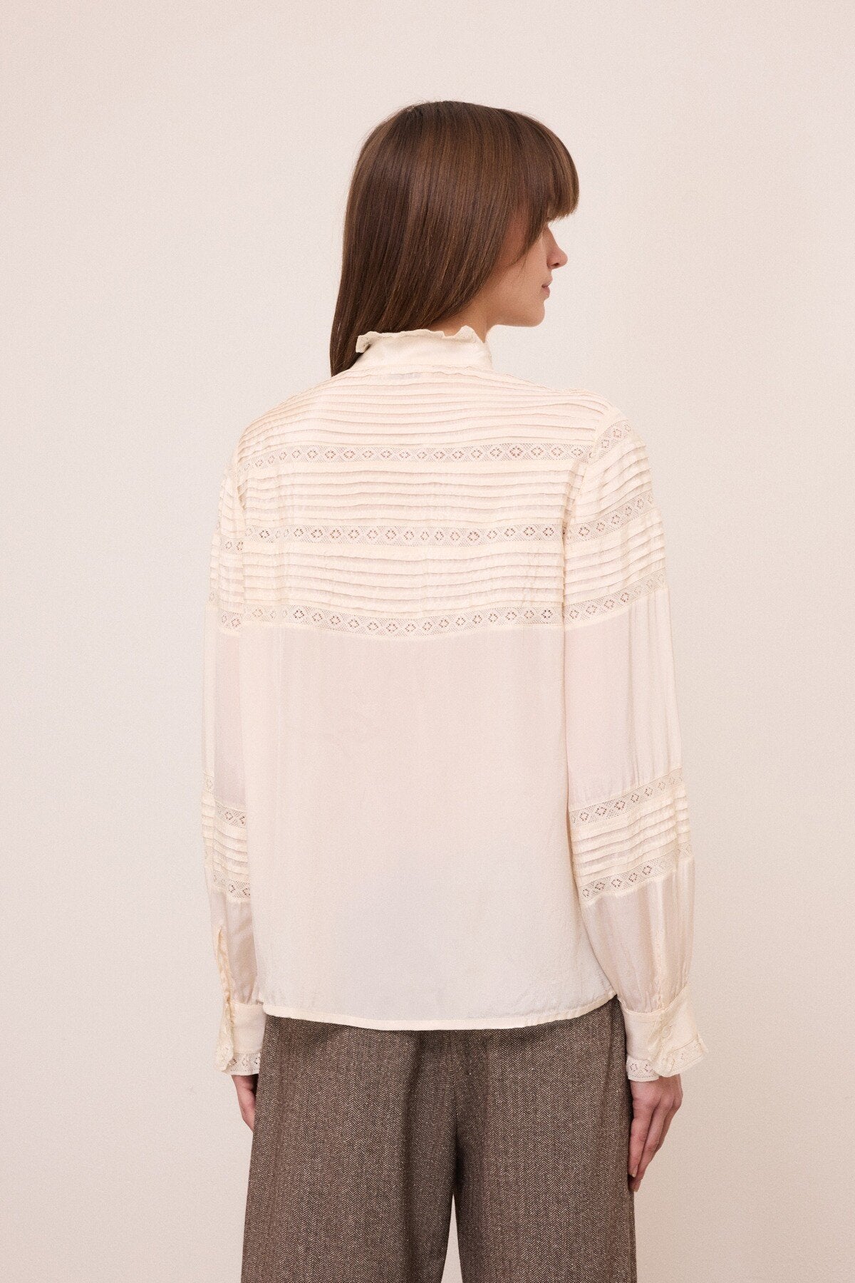 Camicia coreana inserti pizzo