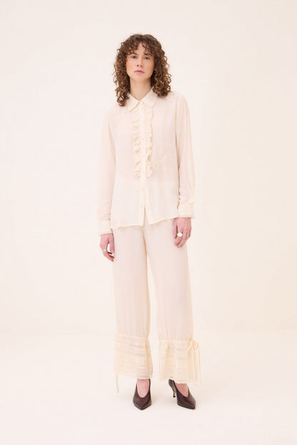 Camicia ricamata jabot