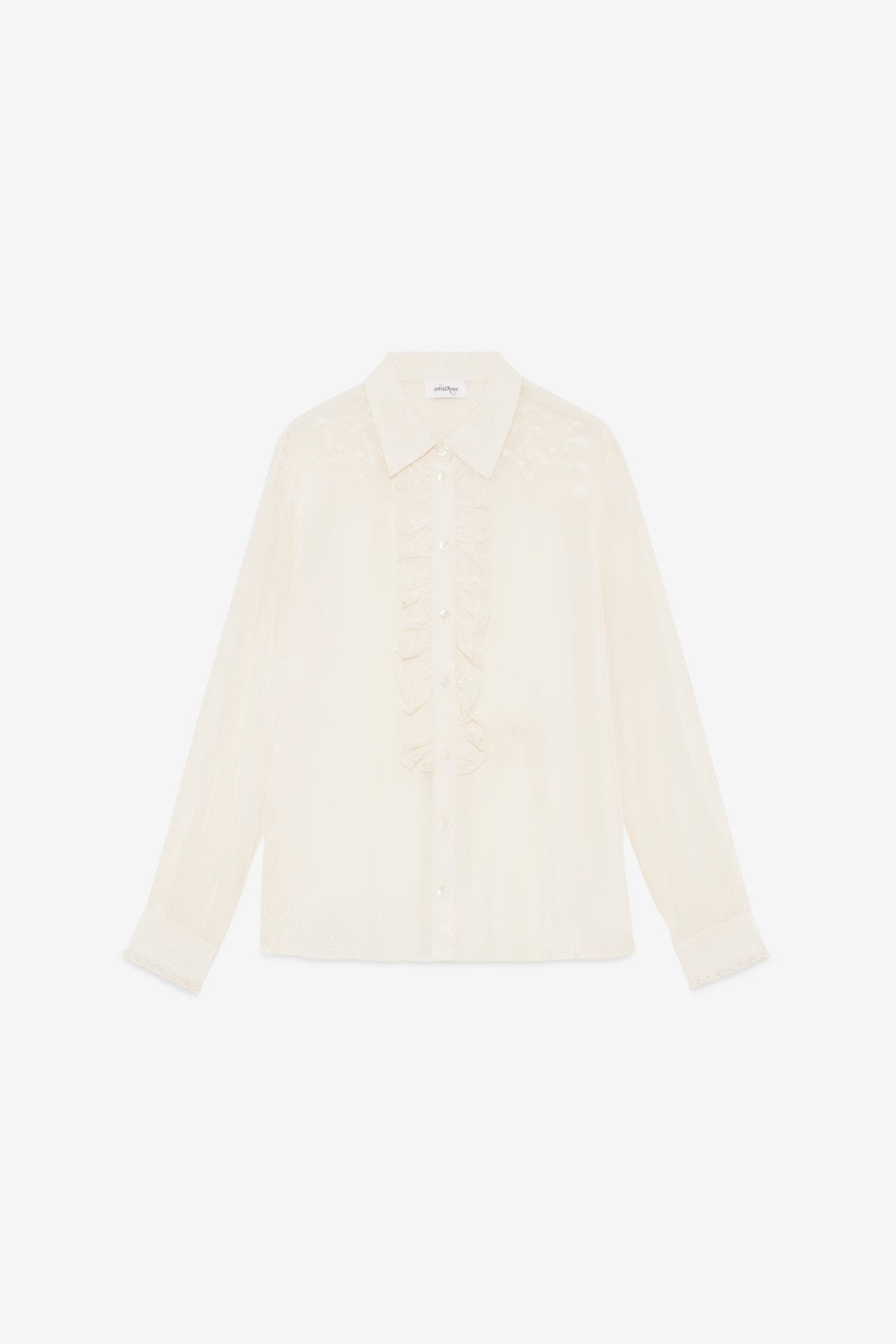 Camicia ricamata jabot