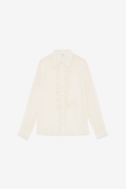 Camicia ricamata jabot