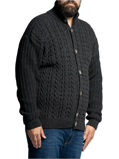 Cardigan bottoni trecce