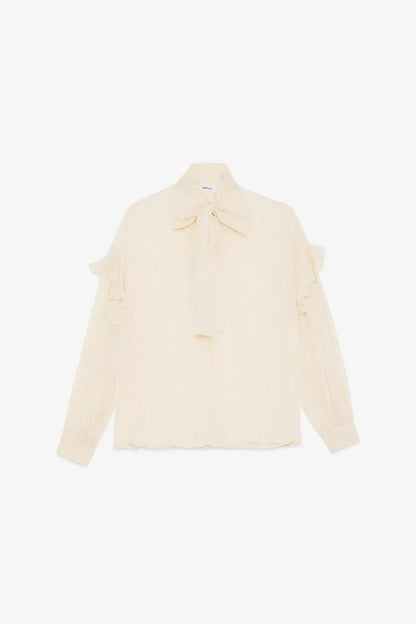 Camicia scollo V fiocco