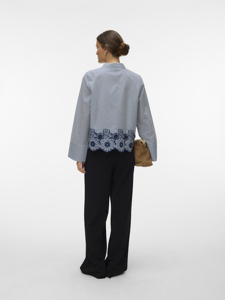 Camicia righe ricamo