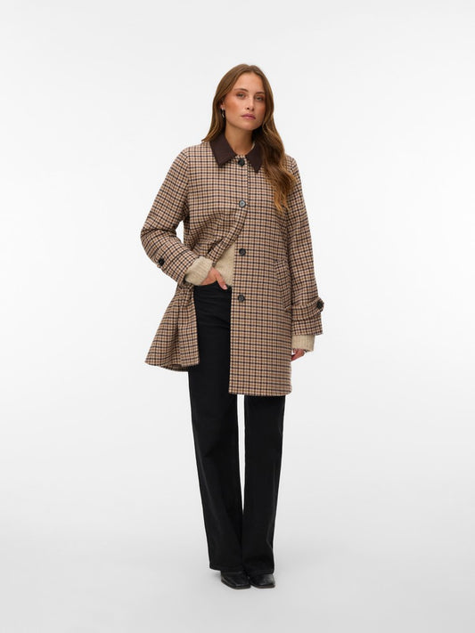 Giaccone pied de poule donna con lana