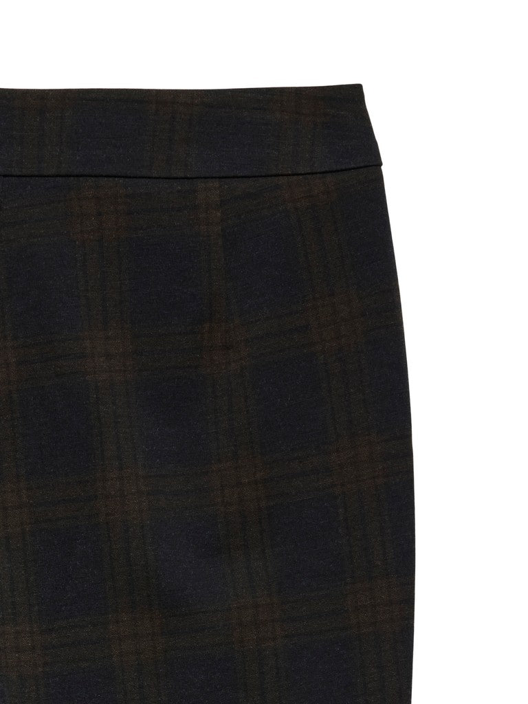 Pantaloni check donna vita alta straight fit