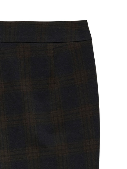 Pantaloni check donna vita alta straight fit