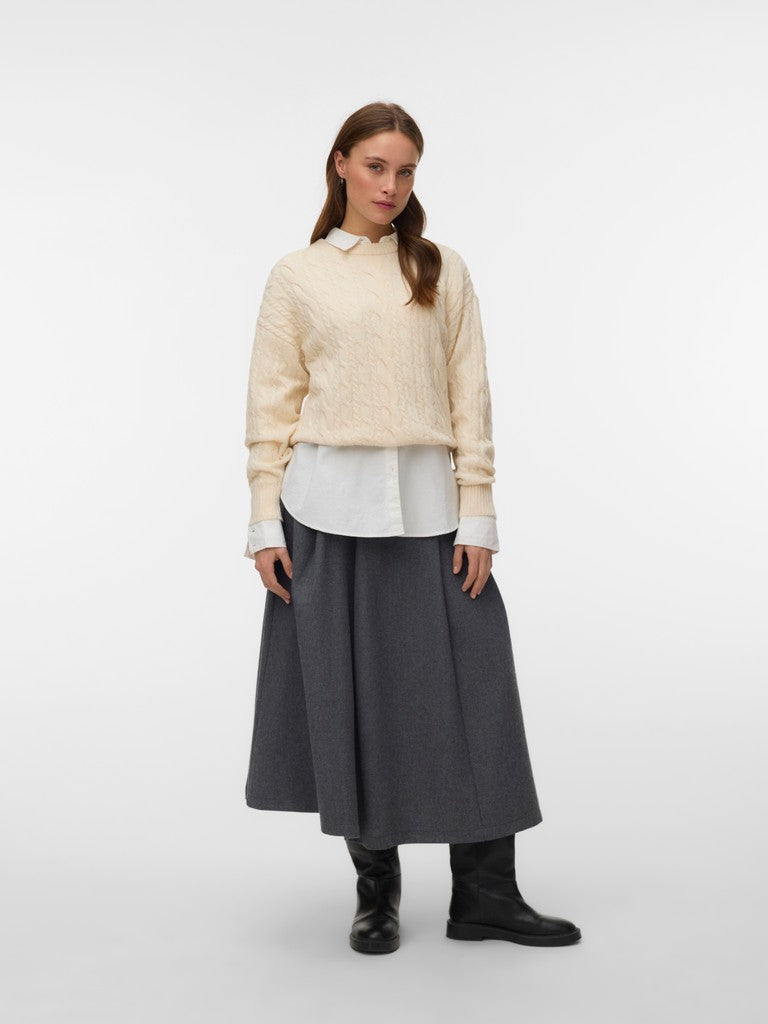 Maglia girocollo trecce