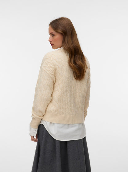 Maglia girocollo trecce