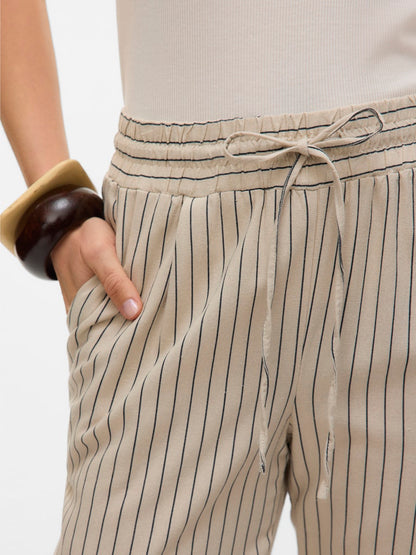 Pantaloni lino gessati